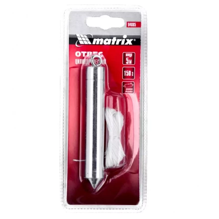 Отвес цилиндрический 150 г шнур 5 м Matrix 84885 купить в Тобольске