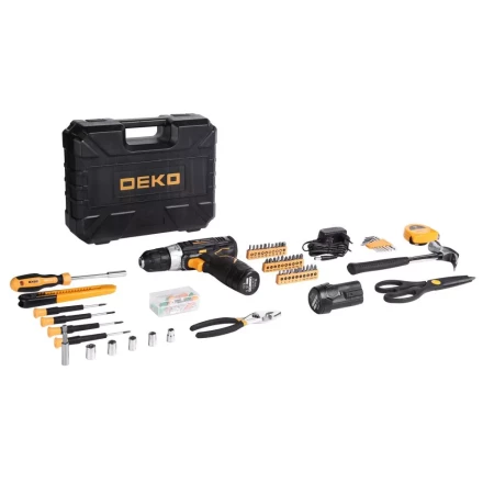 Дрель аккумуляторная DEKO GCD12DU3, 063-4133 + набор 104 инструмента купить в Тобольске