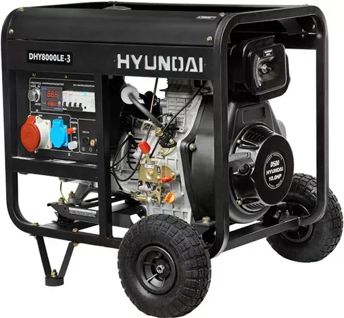 Дизельный генератор Hyundai DHY 8000LE-3 + колеса купить в Тобольске