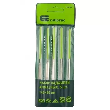 Набор надфилей алмазных 140х50х3 5 штук СИБРТЕХ 158307 купить в Тобольске