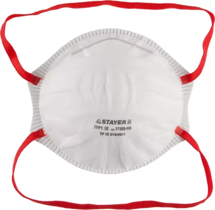 Полумаска фильтрующая STAYER &quot;PROFI&quot; коническая, многослойная, класс защиты FFP1, 5шт 11109-H5 купить в Тобольске