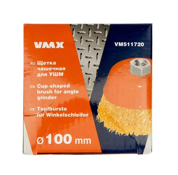 Щетка для УШМ М14/100 мм чашечная сталь прямая VMX 511720 купить в Тобольске