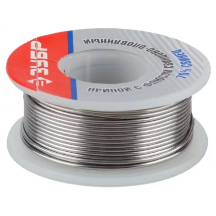 Припой ЗУБР оловянно-свинцовый, 30% Sn / 70% Pb, 100гр 55422-100 купить в Тобольске