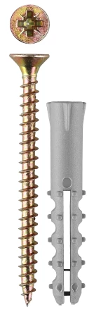 Дюбель ЗУБР &quot;МАСТЕР&quot; распорный полипропиленовый, тип &quot;Ёжик&quot;, в комплекте с шурупом, 6 х 40 / 4,0 х 50 мм, 10 шт 30661-06-40 купить в Тобольске