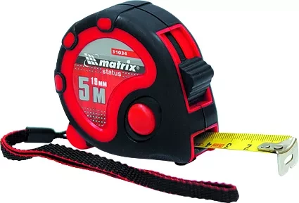 Рулетка Status 3 fixations 5 м х 19 мм двухкомпонентный корпус 3 фиксации ленты  MATRIX 31034 купить в Тобольске