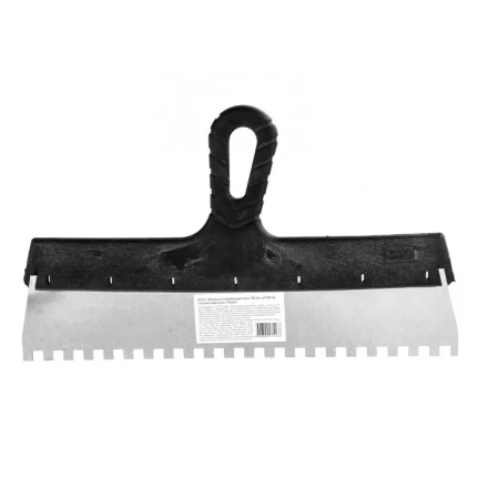 Шпатель из нержавеющей стали 350 мм зуб 8 х 8 мм пластмассовая ручка 85145 купить в Тобольске