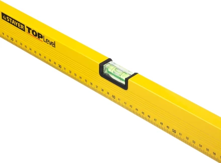 Уровень STAYER &quot;STANDARD&quot; &quot;TOPLevel&quot;, коробчатый, 2 противоударных ампулы, линейка, 150см 3460-150_z03 купить в Тобольске