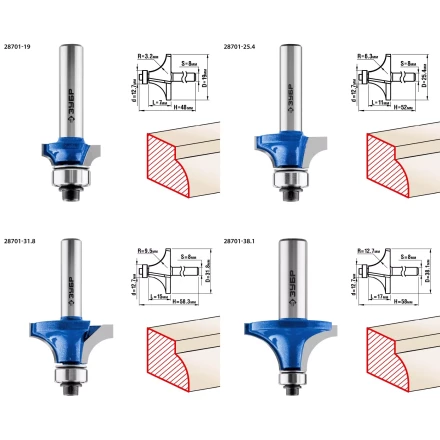 ЗУБР 4 шт, набор профильных фрез по дереву, Профессионал (28795-H4-2) купить в Тобольске