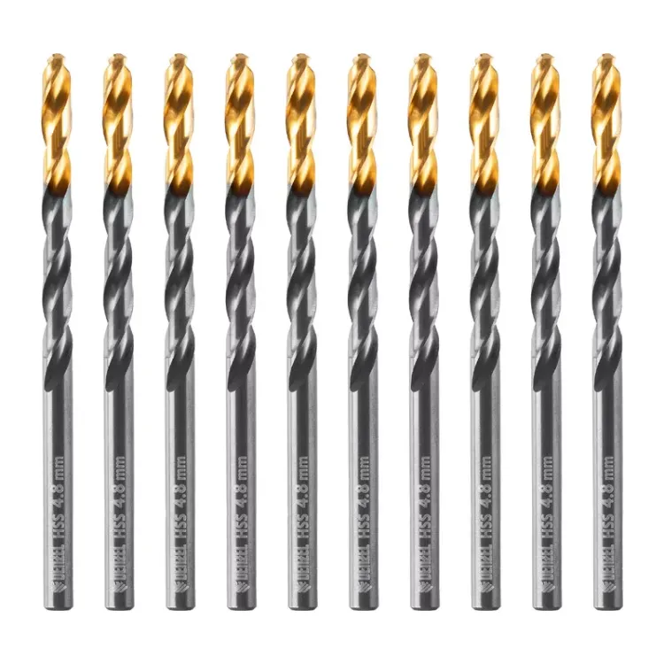 Сверло по металлу, 4,8 мм, HSS-Tin, Golden Tip, 10 шт. Denzel 717212 купить в Тобольске