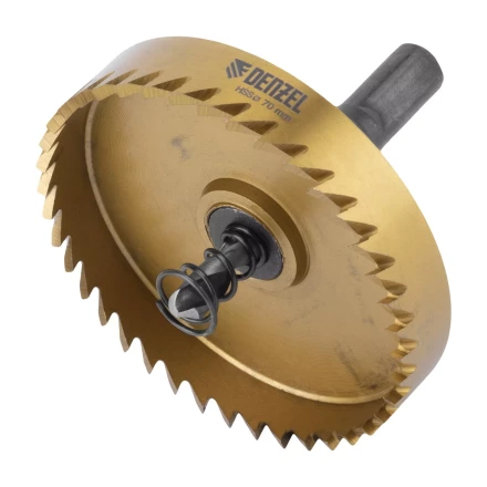 Коронка по металлу HSS, 70 мм, нитридтитановое покрытие Denzel 724123 купить в Тобольске