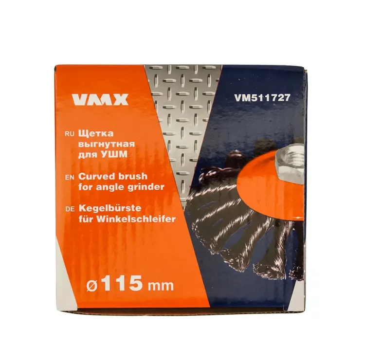 Щетка для УШМ М14/115 мм выгнутая сталь витая VMX 511727 купить в Тобольске