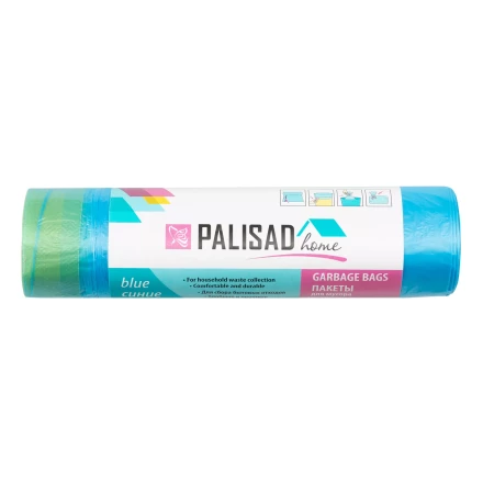 Пакеты для мусора с завязками 35 л x 15 шт. синие, Home Palisad 927155 купить в Тобольске
