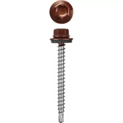 Саморезы СКД кровельные, RAL 3005 темно-красный, 70 х 4.8 мм, 160 шт, для деревянной обрешетки, STAYER 30305-48-070-3005