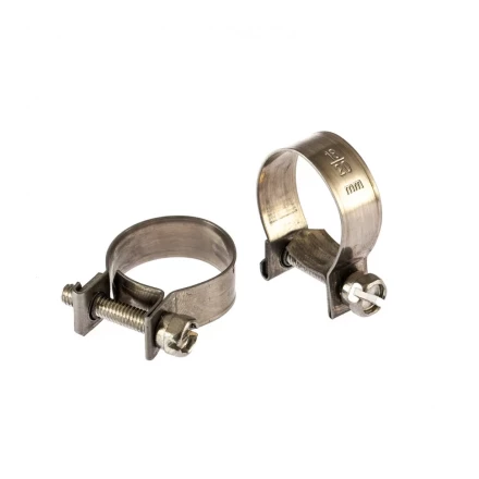 Хомуты металлические MINI 18-20 мм ширина 9 мм винтовой W4 2 шт Сибртех 475073 купить в Тобольске