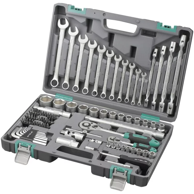 Набор инструментов, 1/2", 1/4",  CrV, пластиковый кейс  88 предм  STELS 14109 купить в Тобольске