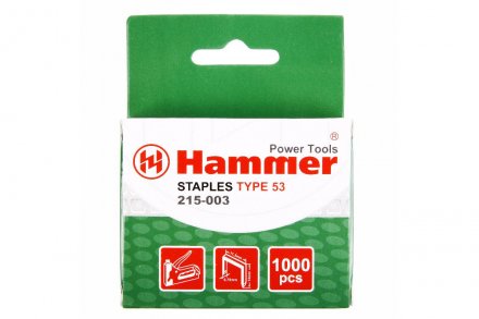 Скобы для степлера HAMMER 215-003 14мм, тип 53, 1000 шт. купить в Тобольске