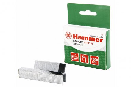 Скобы для степлера HAMMER 215-003 14мм, тип 53, 1000 шт. купить в Тобольске