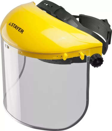 Щиток лицевой защитный STAYER &quot;MASTER&quot; пластиковое оголовье, разборная конструкция, визор из поликарбоната 400х200мм 11081 купить в Тобольске