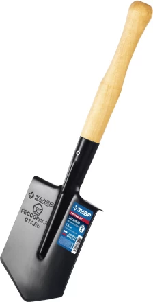 ЗУБР ПРОФИ-5С, 150х185х510мм, полотно рессорная сталь 1.6мм закалено, дерев. черенок высш. сорт, туристическая лопата, ПРОФЕССИОНАЛ (39458) купить в Тобольске