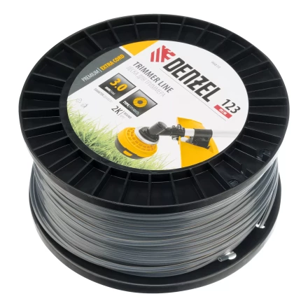 Леска для триммера двухкомпонентная круглая, 3,0мм х 123м, на DIN катушке EXTRA CORD// Denzel 96810 купить в Тобольске