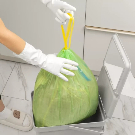 Пакеты для мусора с завязками 35 л x 15 шт., зеленые, Home Palisad 927175 купить в Тобольске