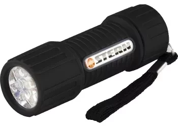 Фонарик светодиодный, чёрный корпус с мягким покрытие, 9Led, 3хААА, Stern 90510 купить в Тобольске