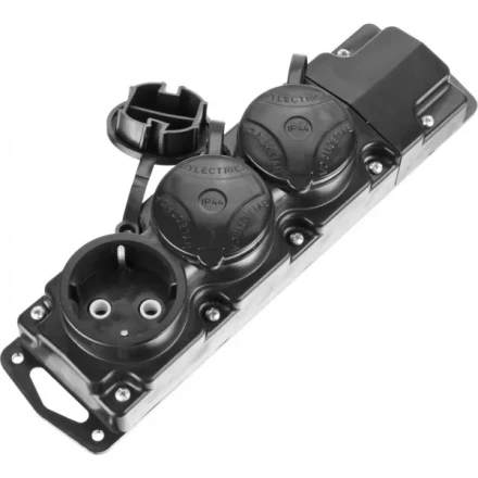 Колодка СИБИН для удлинителя, 3 гнезда, заземление, защитные крышки, IP44, макс мощность 3500Вт 55114-3 купить в Тобольске