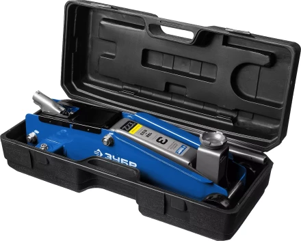 Домкрат гидравлический подкатной T77, 3т, 192-533мм, в кейсе, ЗУБР Профессионал 43055-3-K 43055-3-K купить в Тобольске