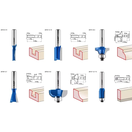 ЗУБР 6 шт, набор профильных фрез по дереву, Профессионал (28795-H6) купить в Тобольске
