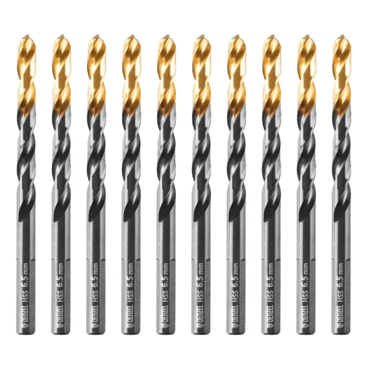 Сверло по металлу, 6,5 мм, HSS-Tin, Golden Tip, 10 шт. Denzel 717216 купить в Тобольске