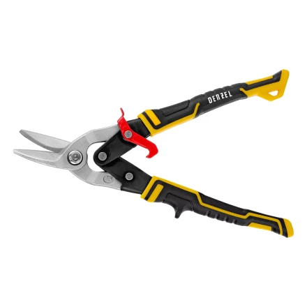 Ножницы по металлу Denzel, 270 мм, прямой и левый рез, сталь-СrMo, трехкомпонентные рукоятки, 78372 купить в Тобольске