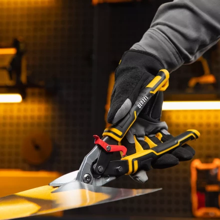 Ножницы по металлу Denzel, 270 мм, прямой и левый рез, сталь-СrMo, трехкомпонентные рукоятки, 78372 купить в Тобольске