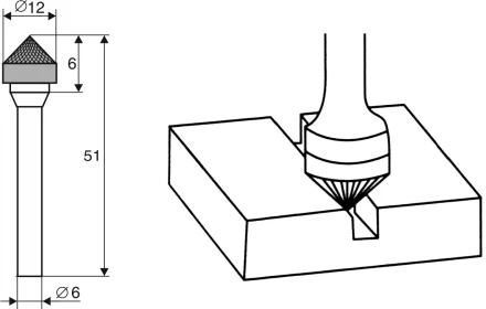 Борфреза Коническая 90 градусов K 6х12 Энкор 21716 купить в Тобольске