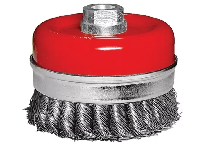 Щетка для УШМ Heavy Duty, 125 мм, М14, "чашка", крученая металлическая проволока  MATRIX 74674 купить в Тобольске