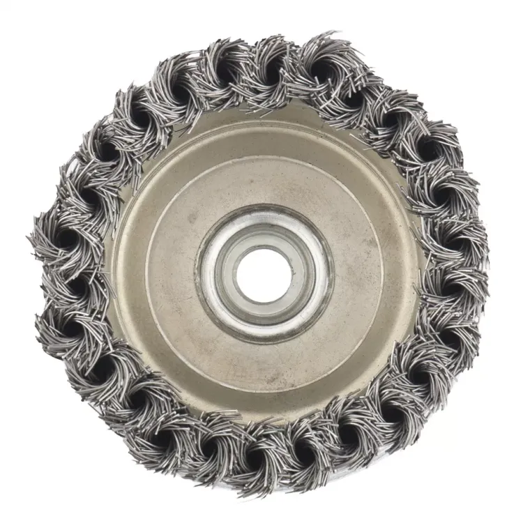 Щетка для УШМ Heavy Duty, 125 мм, М14, "чашка", крученая металлическая проволока  MATRIX 74674 купить в Тобольске