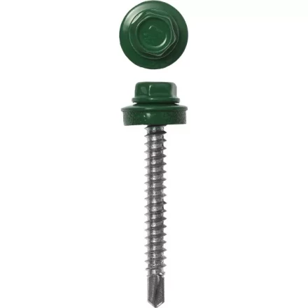 Саморезы ЗУБР окраш., RAL 6002 зелен. лист, для крепл. кров. матер. к дерев. обреш., 4.8x80мм, 140шт 4-300315-48-080-6002 купить в Тобольске