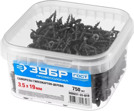 Саморезы ЗУБР СГД 16 х 3.5 мм фосфатированное покрытие 1000 шт Профессионал 300031-35-016 купить в Тобольске