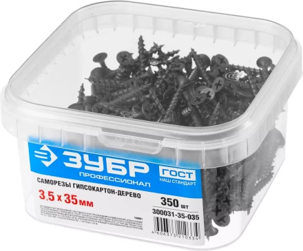 Саморезы ЗУБР СГД 16 х 3.5 мм фосфатированное покрытие 1000 шт Профессионал 300031-35-016 купить в Тобольске