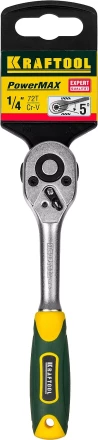 Трещотка для торцовых головок KRAFTOOL &quot;EXPERT&quot;, Сr-V сталь, 72 зубца, 1/4&quot; 27791-1/4_z02 купить в Тобольске