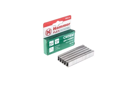 Скобы для степлера HAMMER 215-012 6мм, тип 53, 1000 шт. купить в Тобольске