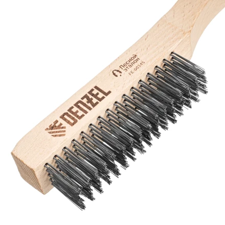 Щетка зачистная 5-и рядная, прямая проволока из нержавеющей стали с деревянной ручкой, EFP// Denzel 74845 купить в Тобольске