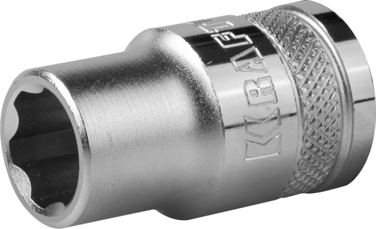 Торцовая головка KRAFTOOL "INDUSTRIE QUALITAT", Cr-V, SUPER-LOCK, хромосатинированная, 1/2", 8 мм 27801-08_z01 купить в Тобольске
