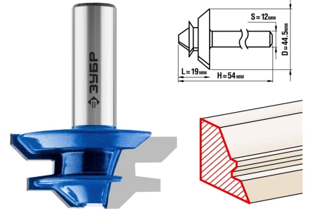 ЗУБР 44.5 x 21 мм, фреза кромочная для углового сращивания, Профессионал (28724-44.5) купить в Тобольске