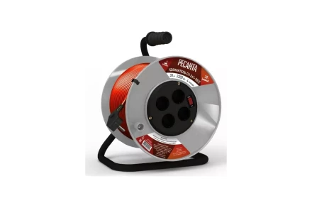 Удлинитель силовой на катушке Ресанта СУ-2х1-30/2 (с выкл., 4 розетки) 61/118/4 купить в Тобольске