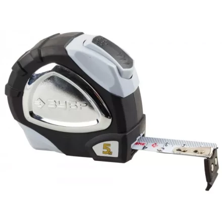 Рулетка ЗУБР &quot;ЭКСПЕРТ&quot; &quot;ПРЕМИУМ&quot;, двухкомпонентный корпус, автостоп, полотно с нейлоновым напылением, 5 м / 19 мм 34050-05-19_z01 купить в Тобольске