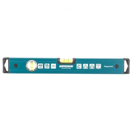 Уровень алюминиевый 400 мм магнитный 2 глазка Magnetisch Gross 33710 купить в Тобольске