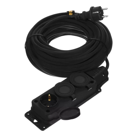 Удлинитель-шнур силовой Denzel Top Series, КГТТ, 20м, 3 розетки, 3 x 1,5 мм, 3 м 37422 купить в Тобольске