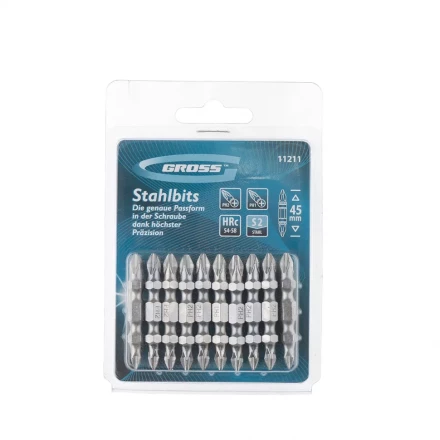 Набор бит двухстор., Ph2-Ph2х45мм, сталь S2, 10шт GROSS 11209 купить в Тобольске