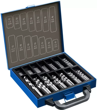 ЗУБР ПРОФ-А, 99 шт, (1-10 мм), сталь Р6М5, класс А, мет.бокс, набор сверл по металлу, Профессионал (29625-H99) купить в Тобольске