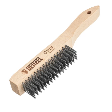 Щетка зачистная 6-и рядная, прямая проволока из нержавеющей стали с деревянной ручкой, EFP// Denzel 74846 купить в Тобольске
